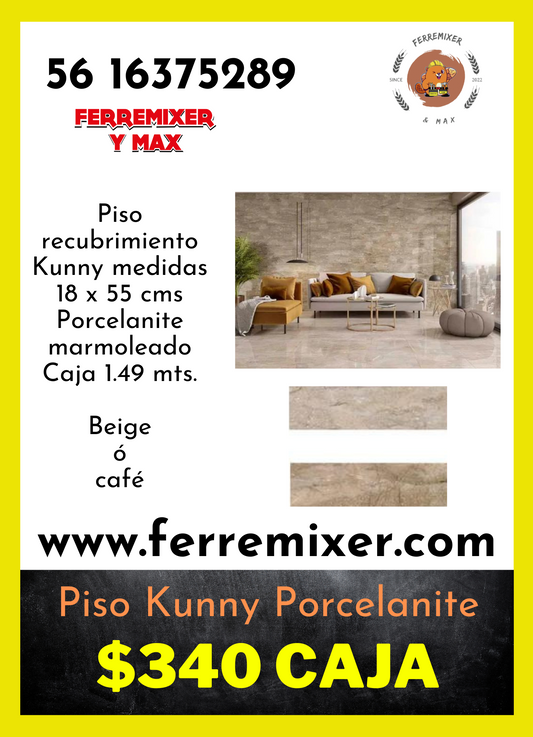 a embellecer tu sueño  PISO KUNNY PORCELANITE 1.49 MTS CAJA