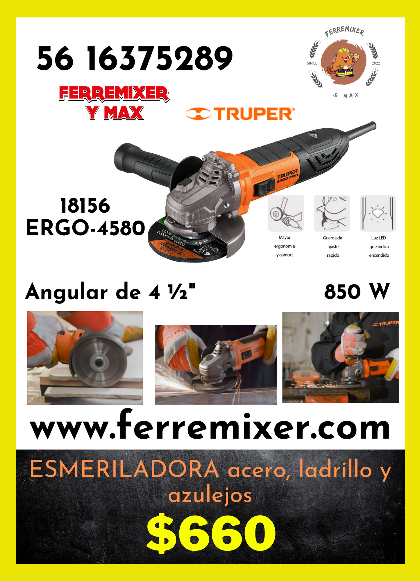 Esmeriladora angular 4 1/4”